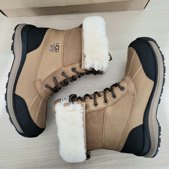 Ugg Adirondack III Boots Chestnut Brown Leather Wool Suede Waterproof Winter 7 - Picture 6 of 12